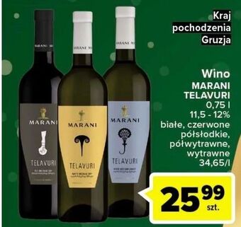 Carrefour Wino czerwone półwytrawne marani telavuri red medium dry oferta