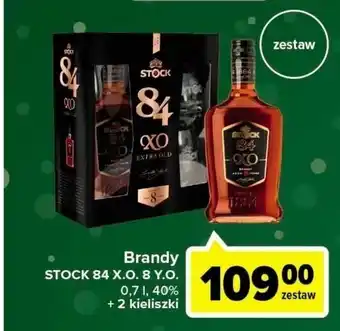 Carrefour Brandy + szklanki stock 84 xo oferta