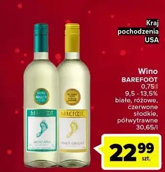 Carrefour Wino barefoot merlot oferta