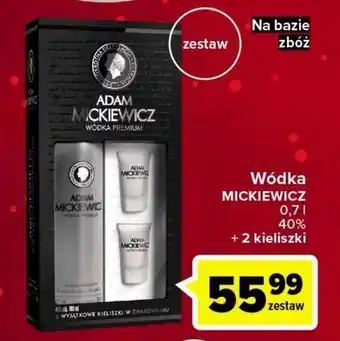 Carrefour Wódka + kieliszki adam mickiewicz oferta