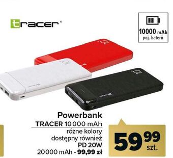 Carrefour Powerbank 10000 mah czarny tracer oferta