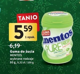 Intermarche Guma do żucia lime mint mentos pure fresh oferta