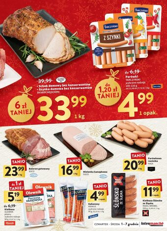 Intermarche Parówki z serem cheddar tarczyński oferta