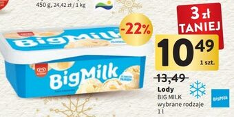 Intermarche Lody śmietankowe algida big milk oferta