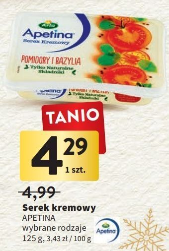 Intermarche Serek kremowy pomidory i bazylia arla apetina oferta