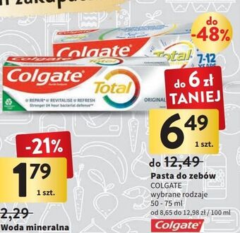 Intermarche Pasta do zębów dla dzieci w wieku 7-12 lat colgate total oferta