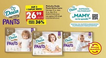 Biedronka Pieluchomajtki dla dzieci junior 5 dada extra care oferta