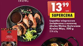 Biedronka Łopatka wieprzowa z suszoną śliwką wolno gotowane kraina mięs oferta