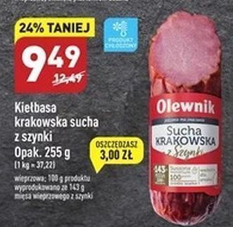 ALDI Kiełbasa krakowska sucha z szynki olewnik oferta