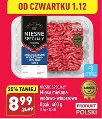 ALDI Mięso mielone wołowo-wieprzowe mięsne specjały oferta