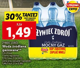 Lidl Żywiec Zdrój woda źródlana gazowana 1,5l oferta