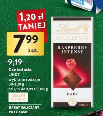 Intermarche Czekolada dark raspberry intense lindt excellence oferta