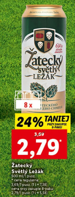 Lidl Zatecky Svetly Lezak 500ml oferta