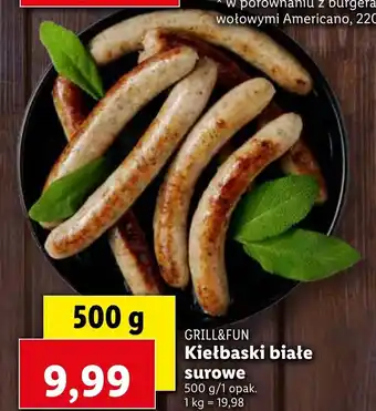 Lidl Kiełbaski białe surowe 500g oferta