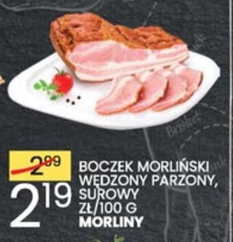 Wafelek Morliny Boczek morliński wędzony parzony, surowy 100g oferta