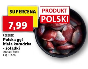Lidl Polska gęś biała kołudzka żołądki 500g oferta