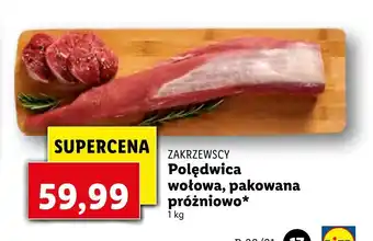 Lidl Polędwica wołowa pakowana próżniowo 1kg oferta