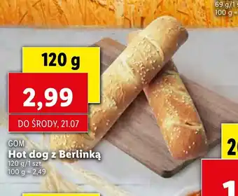 Lidl Hot dog z berlinką 120g oferta