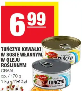 Spar GRAAL TUŃCZYK KAWAKI W SOSIE WLASNYM W OLEJU ROŚLINNYM op./170g oferta