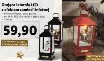 Lidl Livarno Grająca latarnia LED z efektem zamieci śnieżnej 13,5x13,5x30cm 3 wzory oferta