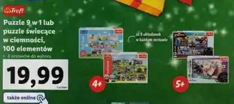 Lidl Trefl Puzzle 9w1 lub puzzle świecące w ciemności 100 elementów 8 zestawów do wyboru oferta