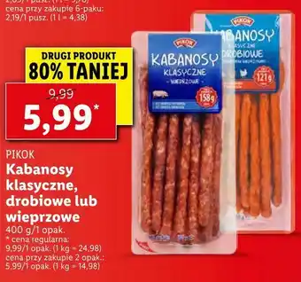 Lidl Kabanosy klasyczne, drobiowe lub wieprzowe oferta