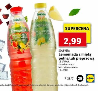 Lidl Lemoniada z miętą polną lub pieprzową oferta