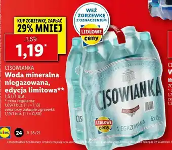 Lidl Woda mineralna niegazowana, edycja limitowa oferta