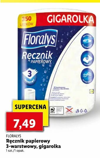 Lidl Ręcznik papierowy 3-warstwowy, gigarolka oferta