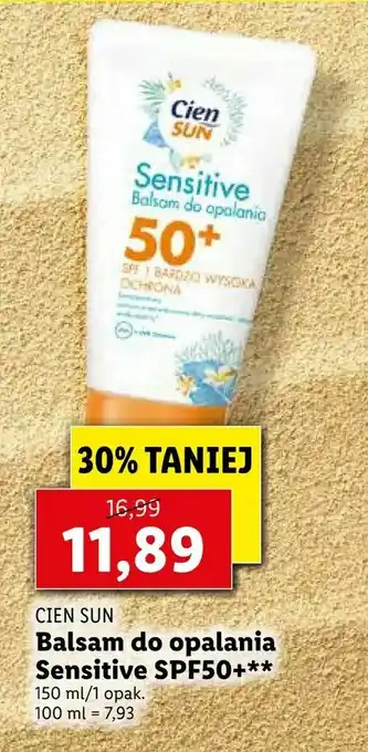 Lidl Balsam do opalania Sensitive SPF50+ oferta