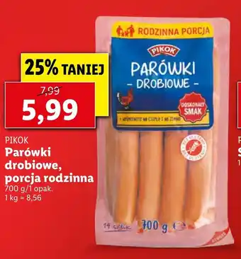 Lidl Parówki drobiowe porcja rodzinna 100g oferta