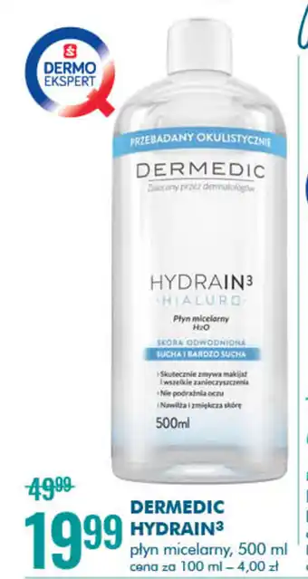SuperPharm Dermedic Hydrain3 Hialuro płyn micelarny 500ml oferta