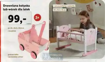 Lidl PlayTive Drewniana kołyska lub wózek dla lalek oferta