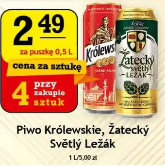 Gram Market Piwo Królewskie lub Žatecký Světlý Ležák 4x 500ml oferta