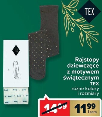 Carrefour Rajstopy dziewczęce tex oferta