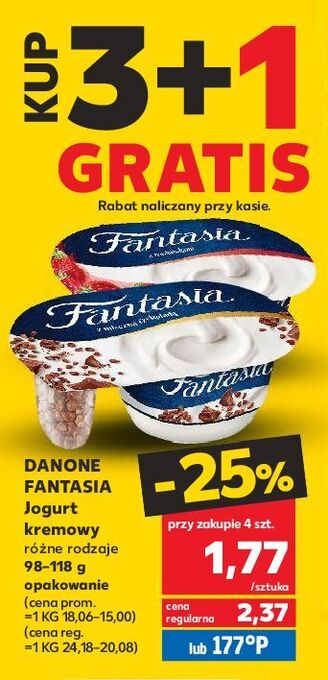 Kaufland Jogurt z truskawkami danone fantasia oferta