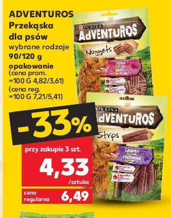 Kaufland Strips o smaku sarniny purina adventuros oferta