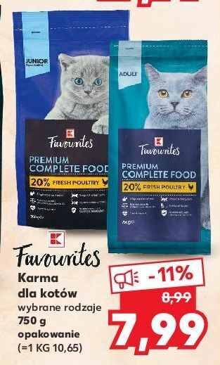 Kaufland Karma dla kota drobiowa k-classic favourites oferta