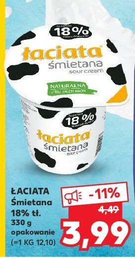 Kaufland Śmietana 18 % łaciata oferta