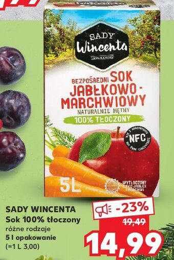 Kaufland Sok jabłkowo-marchwiowy sady wincenta oferta