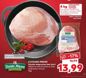 Kaufland Szynka wieprzowa bez kości stoisko mięsne oferta