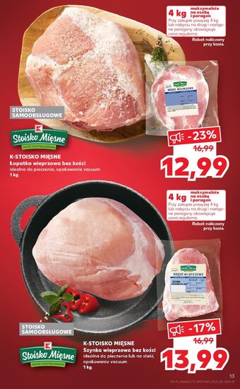 Kaufland Łopatka wieprzowa bez kości stoisko mięsne oferta