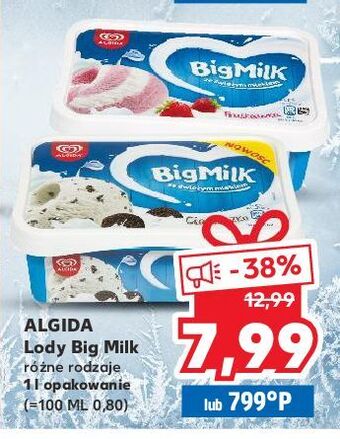 Kaufland Lody ciasteczko algida big milk oferta