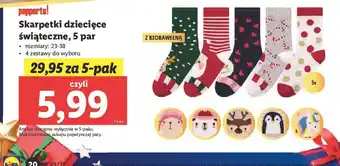 Lidl Skarpetki dziecięce z motywem świątecznym 23-38 pepperts! oferta