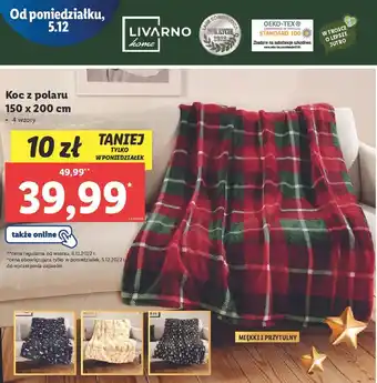 Lidl Koc z polaru 150 x 200 cm livarno home oferta
