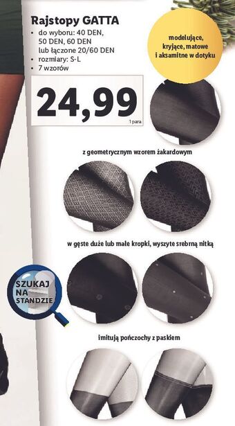 Lidl Rajstopy damskie 50 den gatta oferta