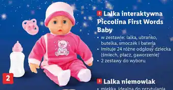 Lidl Bayer Lalka interaktywna Piccolina First Words Baby 2 zestawy do wyboru oferta