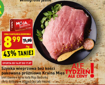 Biedronka Szynka wieprzowa bez kości 1kg oferta