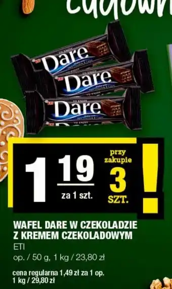 Spar ETI wafel dare w czekoladzie z kremem czekoladowym 50g oferta