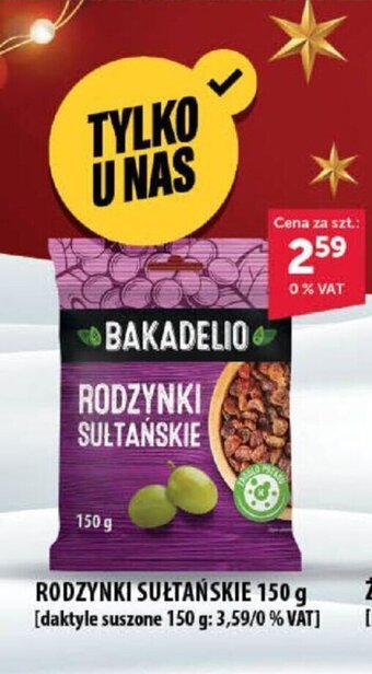Eurocash Bakadelio Rodzynki Sułtańskie 150g oferta